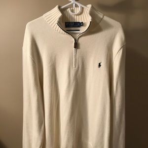 Polo Ralph Lauren 1/4 Zip Sweater Size XL White